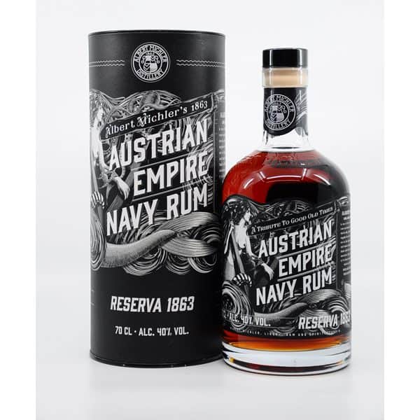 Austrian Empire Navy 1863 + GB 40% Vol. 0,7l Rum Albert Michler