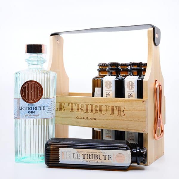 Le Tribute Gin Holzbox 0,7l + 6x0,2l Geschenksideen Gin Tonic