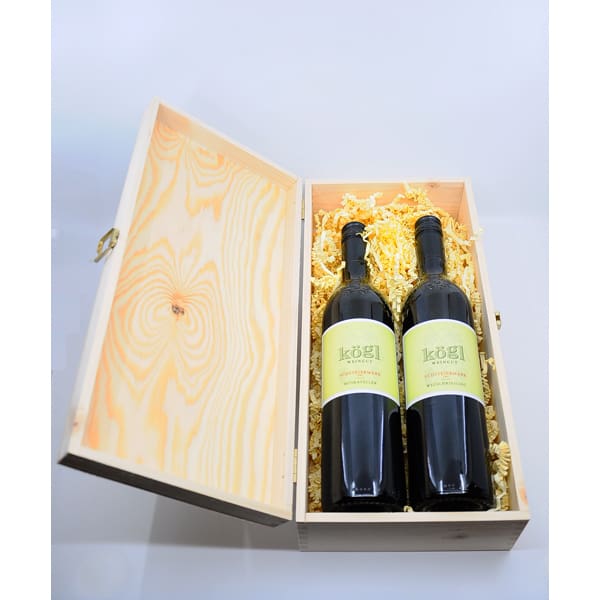 Weinkiste 2er Wein Geschenksbox Holz