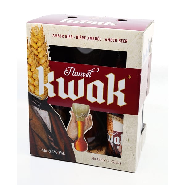 „Kwak“ Geschenkset 8,4% Vol. 4x0,33l + 1 Glas Bier Beer