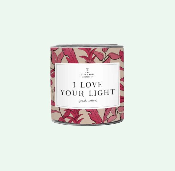 Big Candle Tin I Love Your Light + GB Geschenke The Gift Label