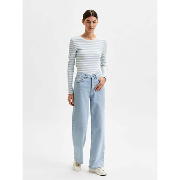 Selected Femme high waist wide fit jeans Hosen Bluejeans